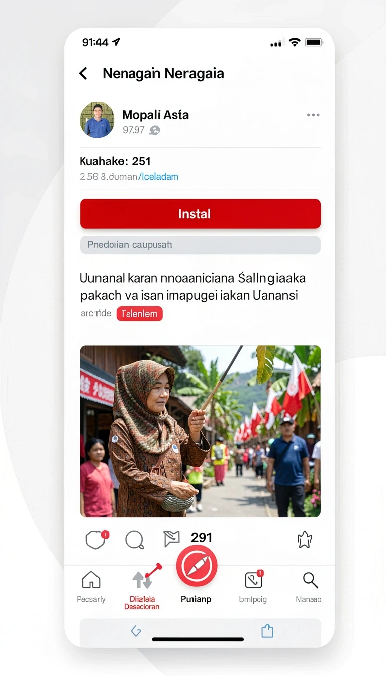 Pratinjau layar Panduan Instalasi Aplikasi menang123 di Android